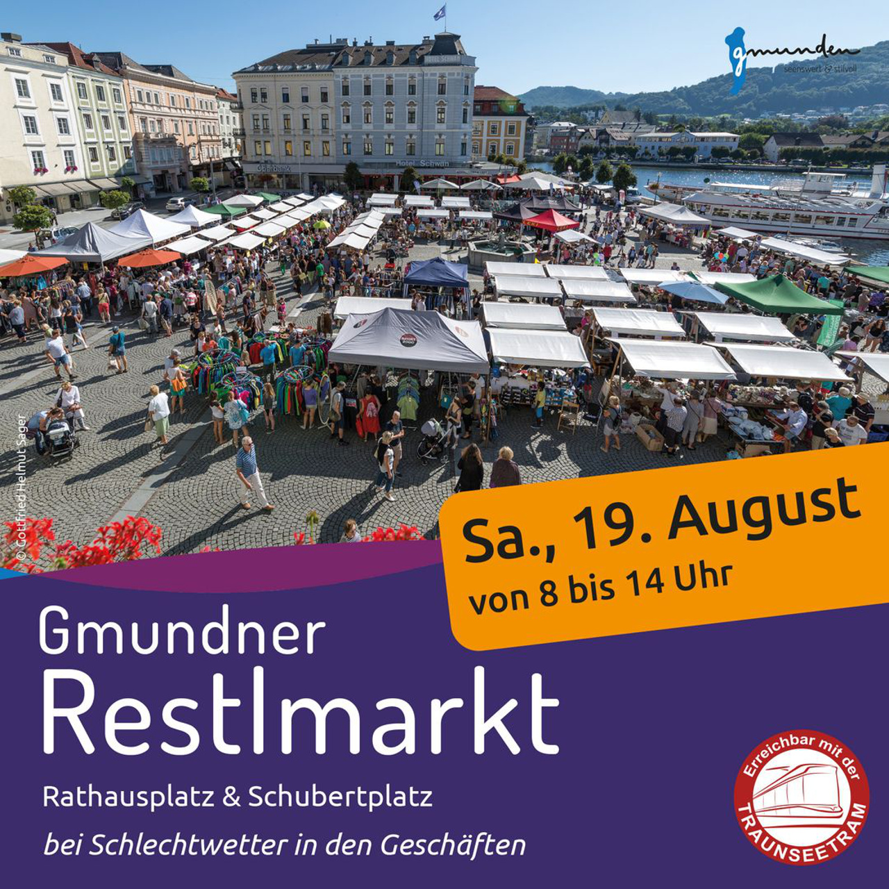 Gmundner Restlmarkt am Rathausplatz – Samstag, 19.8.2023 von 8 -14 Uhr!